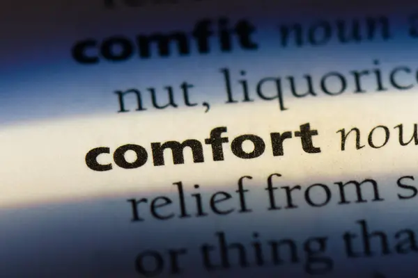 Comfort Słowo Słowniku Komfort Koncepcja — Zdjęcie stockowe