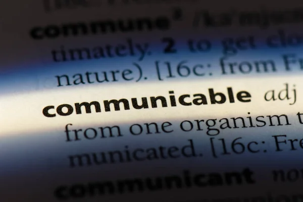 Palavra Comunicável Dicionário Conceito Comunicável — Fotografia de Stock