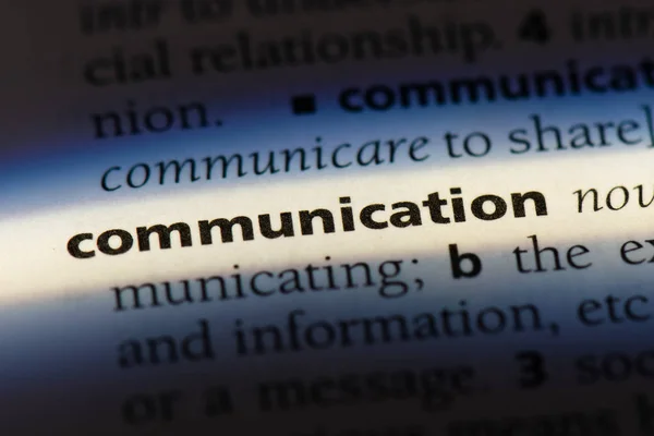 Palavra Comunicação Dicionário Conceito Comunicação — Fotografia de Stock