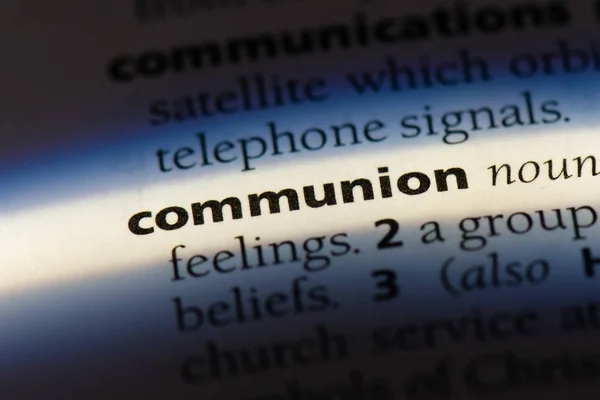 Mot Communion Dans Dictionnaire Concept Communion — Photo