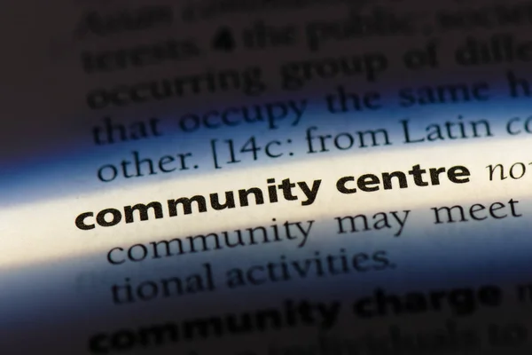 Palavra Centro Comunitário Dicionário Conceito Centro Comunitário — Fotografia de Stock