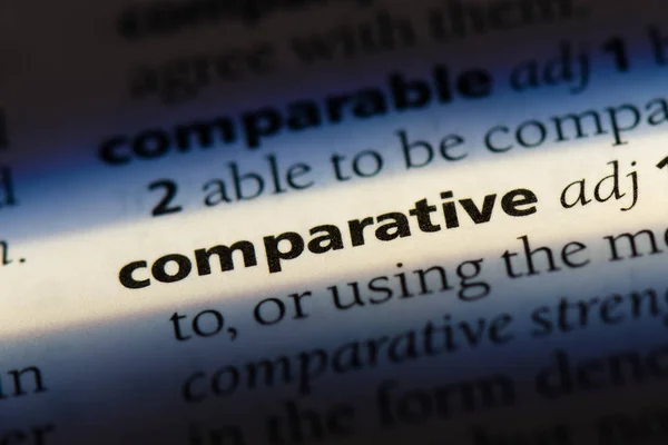 Palabra Comparativa Diccionario Concepto Comparativo — Foto de Stock