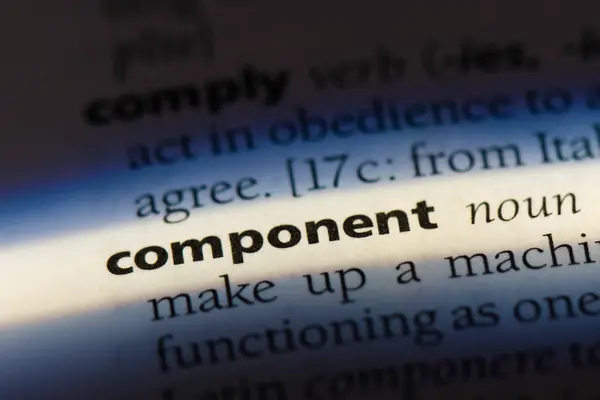 Component Woord Een Woordenboek Component Concept — Stockfoto