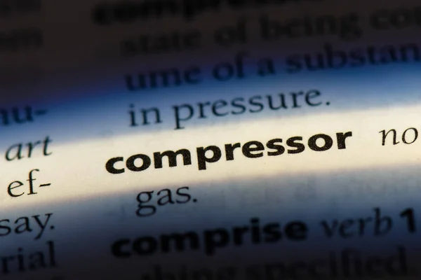 Compressor Woord Een Woordenboek Compressor Concept — Stockfoto