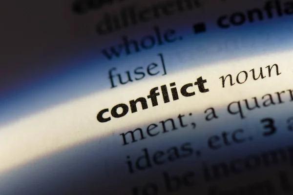 Konfliktwort Einem Wörterbuch Konfliktkonzept — Stockfoto