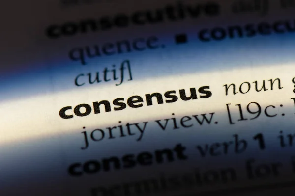 Konsenswort Einem Wörterbuch Konsenskonzept — Stockfoto