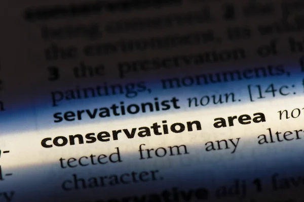 conservation area word in a dictionary. conservation area concept