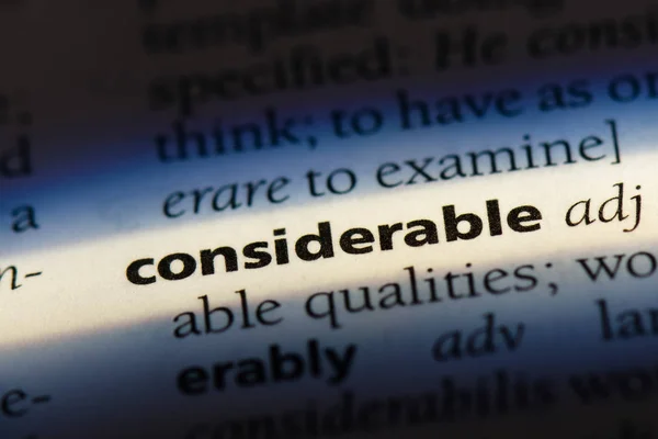 Palabra Considerable Diccionario Concepto Considerable — Foto de Stock