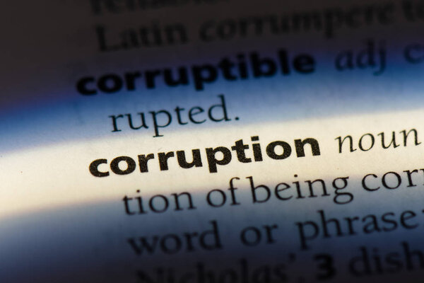 corruption word in a dictionary. corruption concept