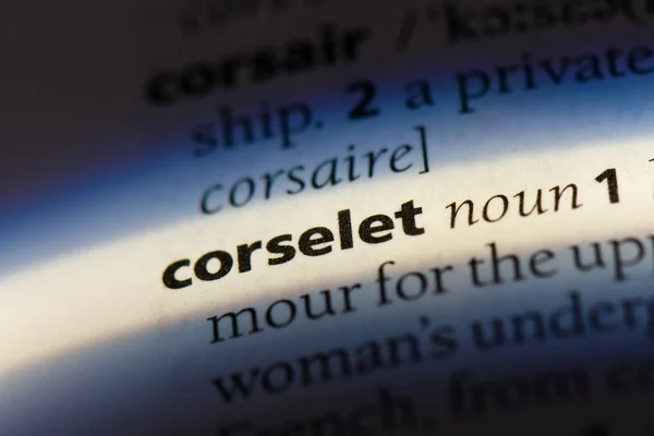 Palabra Corselet Diccionario Concepto Corselet —  Fotos de Stock