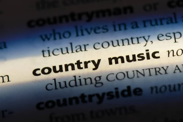 Country Hudba Slovo Slovníku Country Hudební Koncept — Stock fotografie