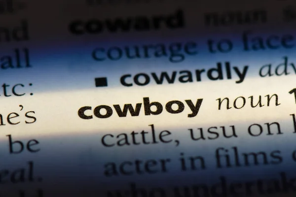 Cowboy Słowo Słowniku Koncepcja Kowbojem — Zdjęcie stockowe