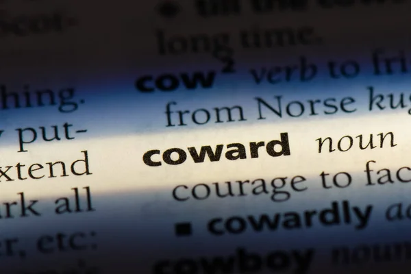 Tchórzem Słowo Słowniku Koncepcja Tchórzem — Zdjęcie stockowe