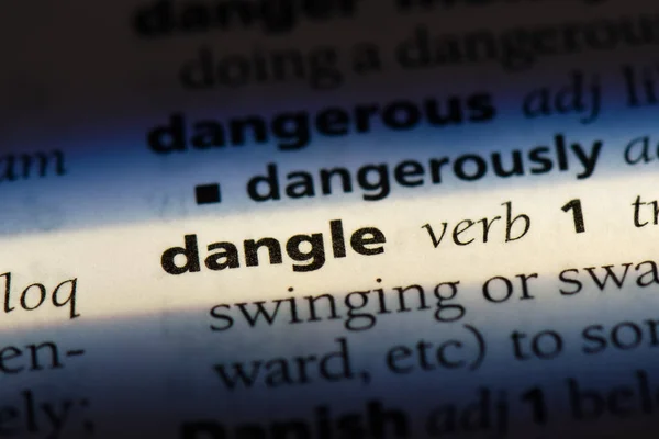 Zwisają Słowo Słowniku Koncepcja Dangle — Zdjęcie stockowe