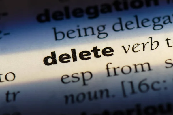 delete word in a dictionary. delete concept
