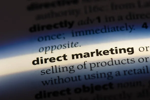 direct marketing word in a dictionary. direct marketing concept