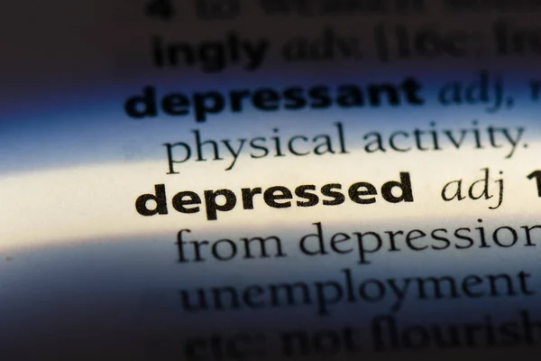 Depressed Word Dictionary Depressed Concept — Stock Photo, Image
