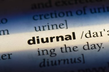 bir sözlüğü'ndeki diurnal sözcüğü. gündüz kavramı