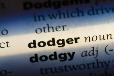 Dodger Word'de bir sözlük. Dodger kavramı