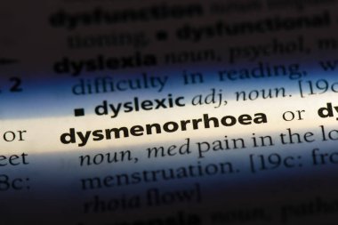 dysmenorrhoea sözcük sözlüğe. dysmenorrhoea kavramı