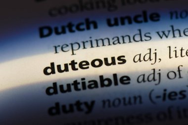 bir sözlüğü'ndeki duteous sözcüğü. duteous kavramı