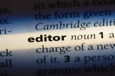 bir sözlüğü'ndeki editörü sözcüğü. Editör kavramı