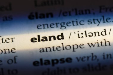 Eland Word'de bir sözlük. Eland kavramı