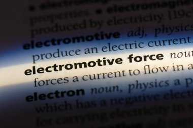 elektromotor kuvvet Word'de bir sözlük. elektromotor kuvvet kavramı