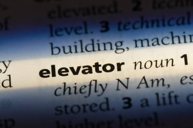 Asansör Word'de bir sözlük. Asansör kavramı