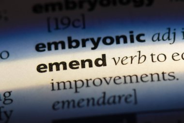 bir sözlüğü'ndeki sözcüğü emend. kavram emend