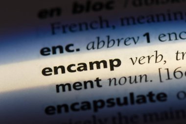 bir sözlüğü'ndeki sözcüğü encamp. kavram encamp