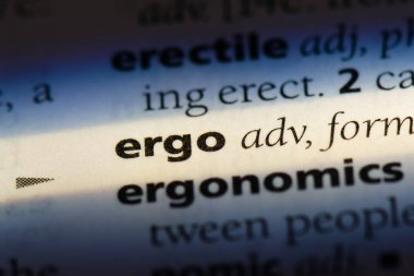 Bu yüzden bir sözlükte kelime. Ergo kavramı