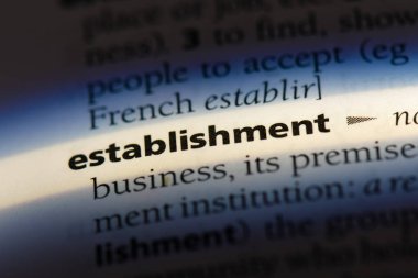 Kuruluş Word'de bir sözlük. Kuruluş kavramı