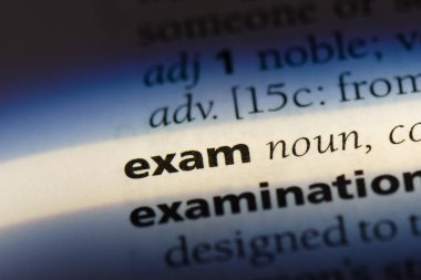 bir sözlüğü'ndeki sınav sözcüğü. sınav kavramı