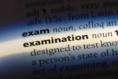 bir sözlüğü'ndeki sınav sözcüğü. muayene kavramı