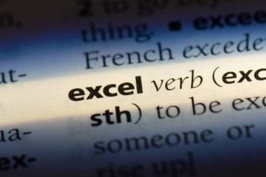 bir sözlüğü'ndeki sözcüğü excel. kavram excel