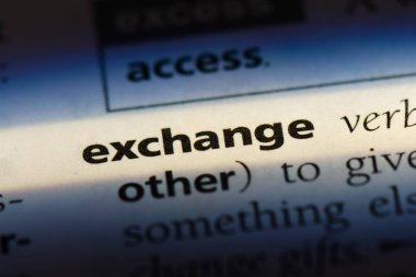 bir sözlüğü'ndeki sözcüğü değişimi. Exchange kavramı