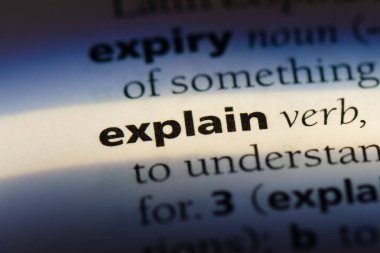 bir sözlüğü'ndeki sözcüğü açıklamak. kavramı açıklamak