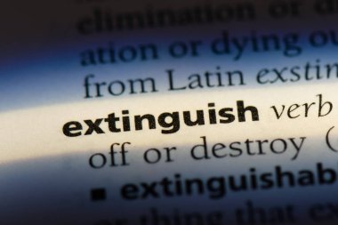 bir sözlüğü'ndeki sözcüğü söndürmek. kavram söndürmek