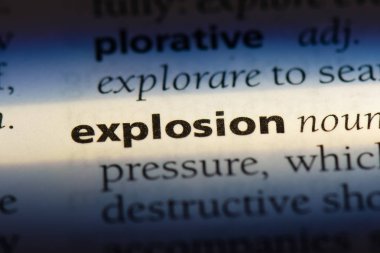 bir sözlüğü'ndeki patlama sözcüğü. patlama kavramı