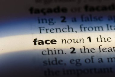 bir sözlüğü'ndeki sözcüğü yüz. yüz kavramı