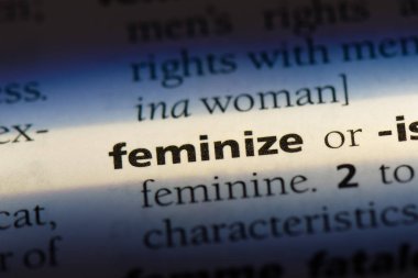 bir sözlüğü'ndeki sözcüğü feminize. kavramı feminize