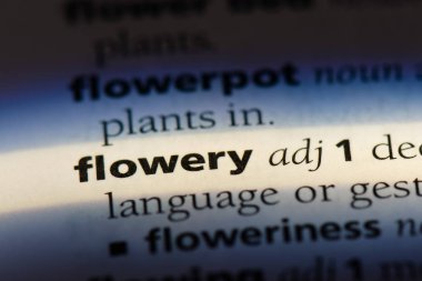 çiçekli tek kelimeyle bir sözlük. çiçekli kavramı