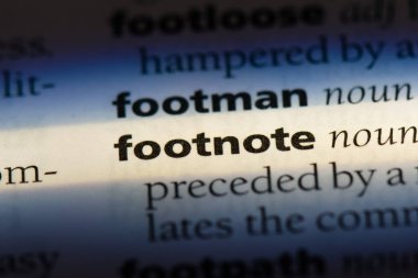 Dipnot Word'de bir sözlük. Dipnot kavramı