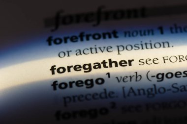 bir sözlüğü'ndeki sözcüğü foregather. kavram foregather