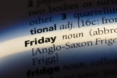 Cuma Word'de bir sözlük. Cuma kavramı