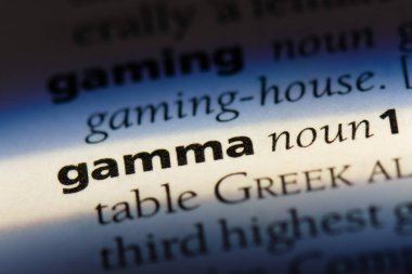 Gama Word'de bir sözlük. Gama kavramı