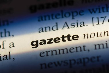 gazete Word'de bir sözlük. Gazete'de yayımlanan kavramı