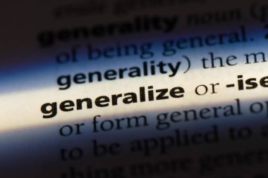 bir sözlüğü'ndeki sözcüğü generalize. kavram genelleme