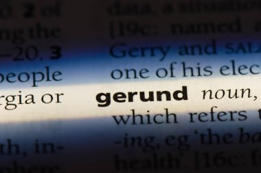 gerund Word'de bir sözlük. gerund kavramı